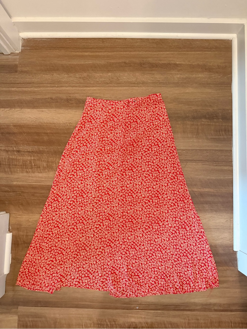 Mango Slit Red Floral Maxi Skirt - Picture 3 of 6
